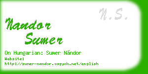 nandor sumer business card